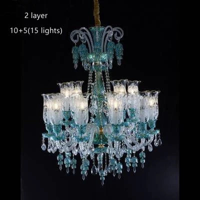 Long lustre en verre transparent pour salon et bureau