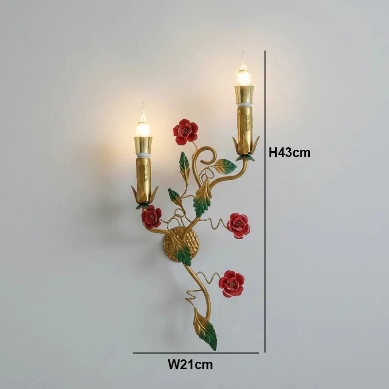 Suspension Chloé Fleur en céramique or rose à 5 lumières