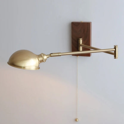 Applique murale réglable Colette en bois et cuivre