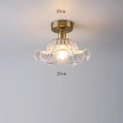 Suspension Valérie Vintage Art Déco en Verre Teinté
