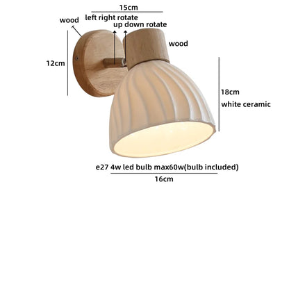 Lucienne Amber Glass Wood Wall Light