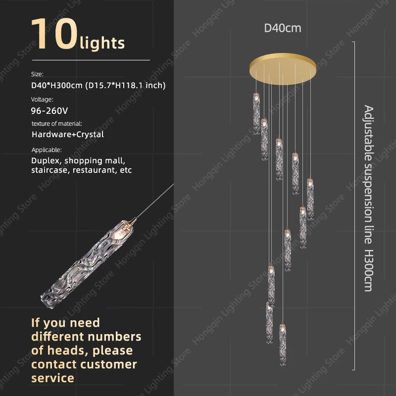 Lustre Suspendu Élise Escalier de Cristal