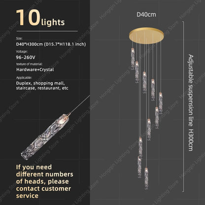 Lustre Suspendu Élise Escalier de Cristal