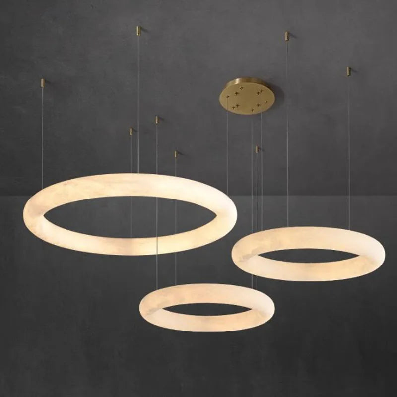 Juliette Marble Stone Ring Pendant Light