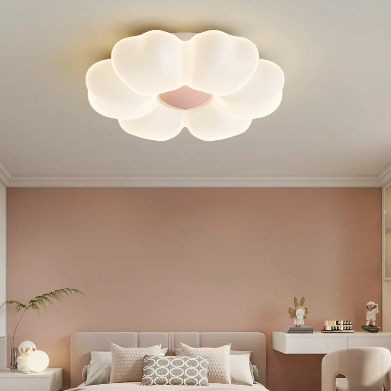 Plafonnier LED Élodie Fleur Rose Chambre Princesse Intensité Variable
