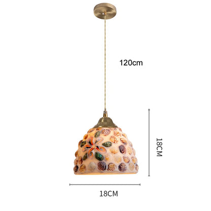Isabelle Shell Suspension Verre Art Déco Lampe de Chevet