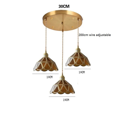 Suspension en verre cuivré style vintage Camille