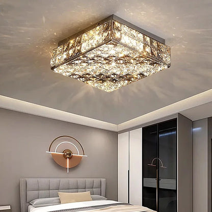 Élodie Modern Luxury K9 Crystal LED Ceiling Lamp For Living Dining Bedroom Home Interior Light