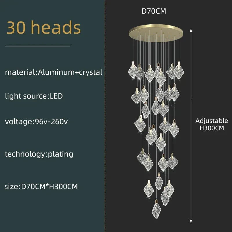 Lustre de plafond LED en cristal de luxe Isabelle