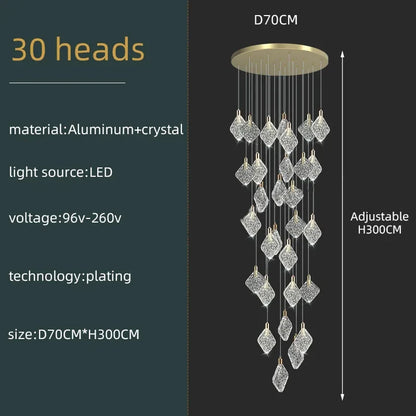 Lustre de plafond LED en cristal de luxe Isabelle