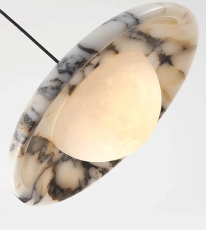 Pendentif Amélie en marbre céleste et verre