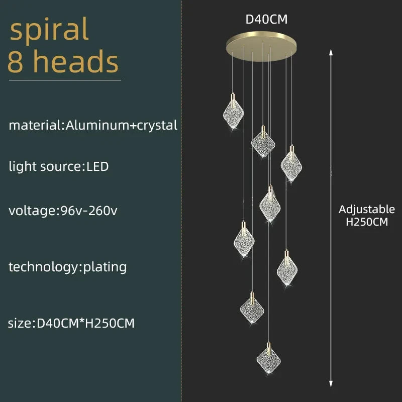 Lustre de plafond LED en cristal de luxe Isabelle