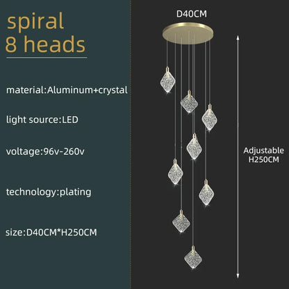 Lustre de plafond LED en cristal de luxe Isabelle