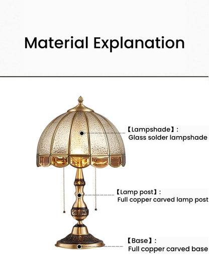 Camille European Copper LED Floor Lamp Retro Standing Light
