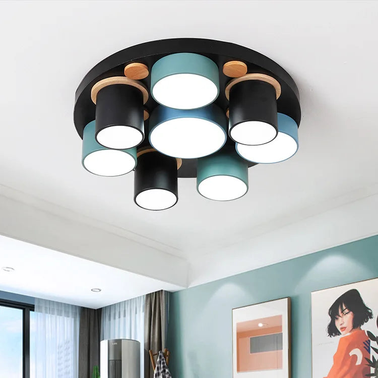 Émilie Nordic Wood Accent LED Ceiling Light