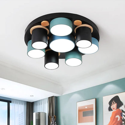 Émilie Nordic Wood Accent LED Ceiling Light
