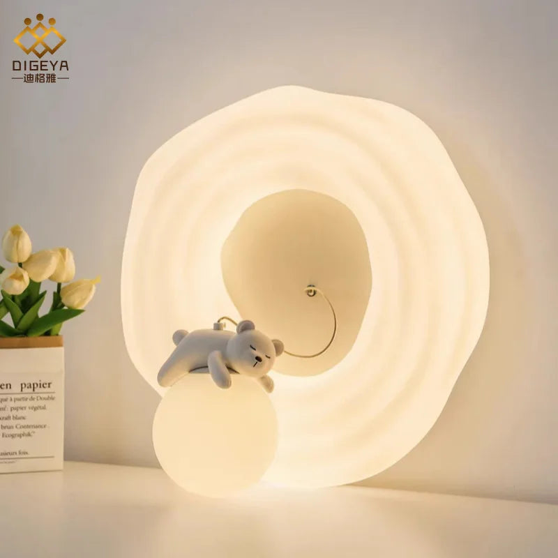 Amélie Nuage Ours Blanc Plafonnier LED Chambre Enfant Intensité Variable