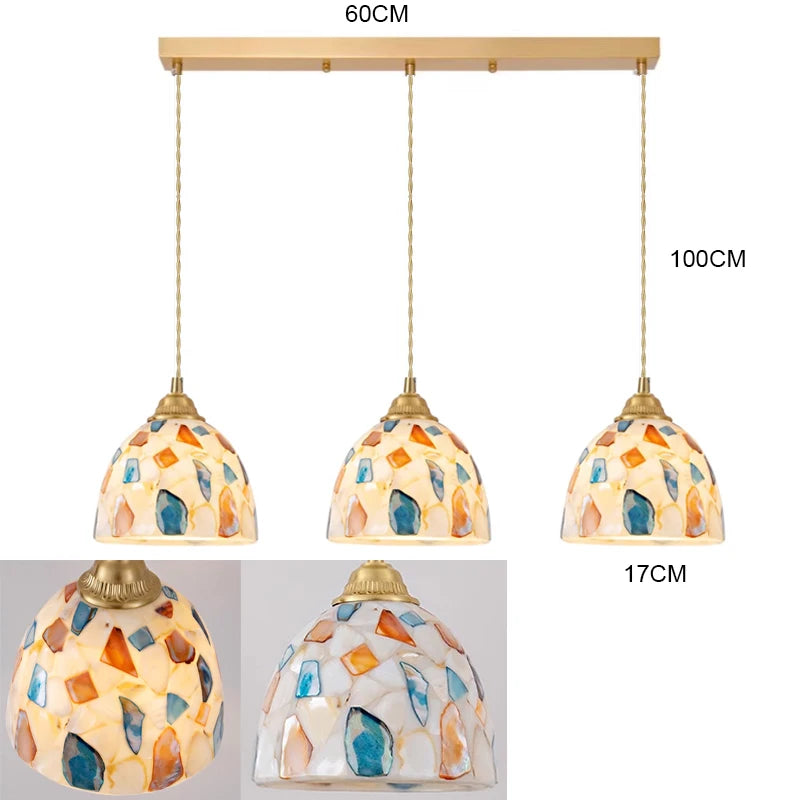 Isabelle Shell Suspension Verre Art Déco Lampe de Chevet