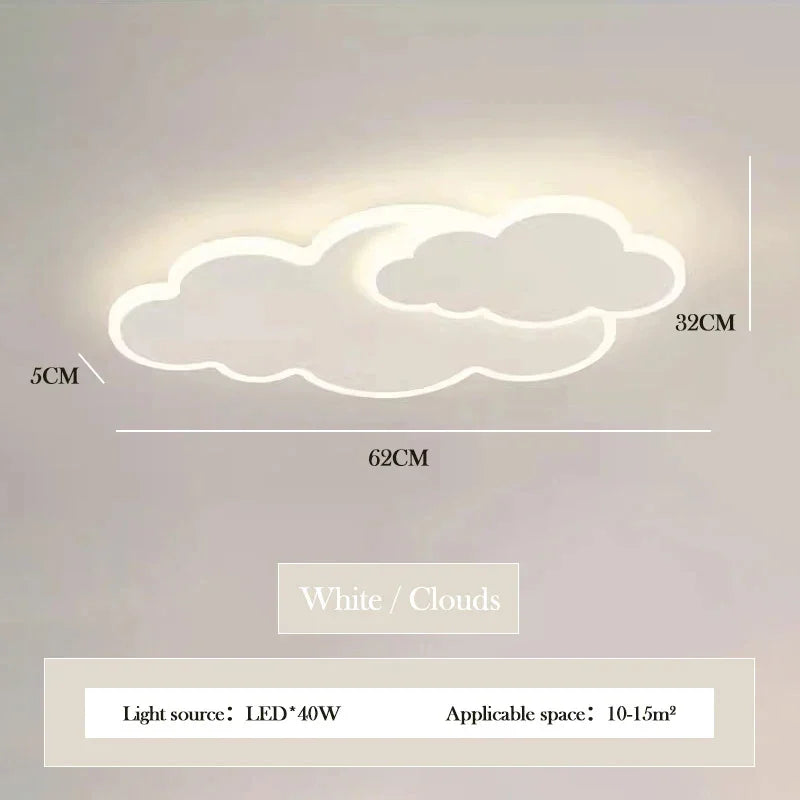 Plafonnier LED Élodie Creative Cloud pour chambre d'enfant, intensité variable