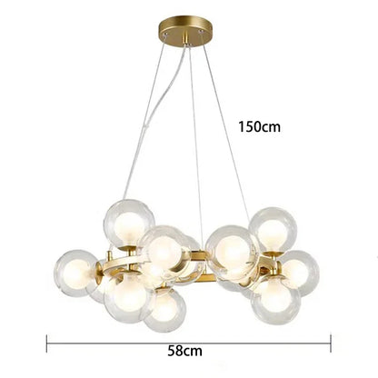 Sophie Glass Bubble Pendant Chandelier for Modern Living Spaces
