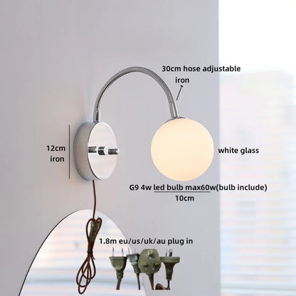 Sophie Silver Glass Ball Wall Light