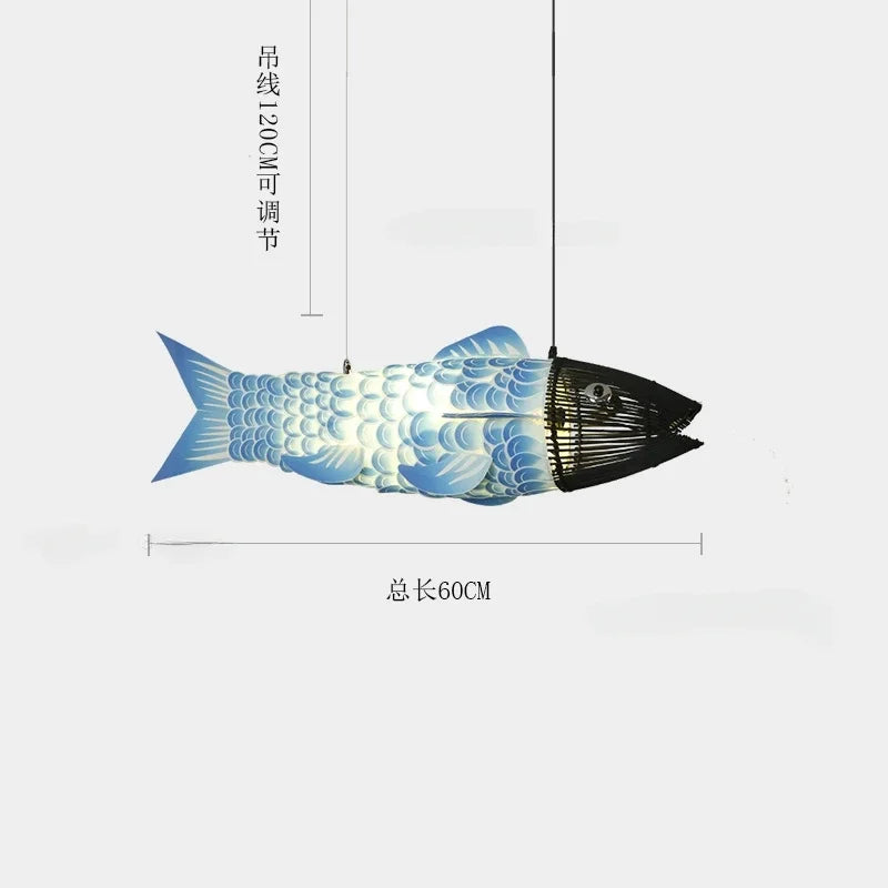 Suspension Poisson Bambou Artisanale Koi