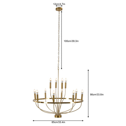 Lustre rond rustique de 60 W style bougie pour salle à manger et café