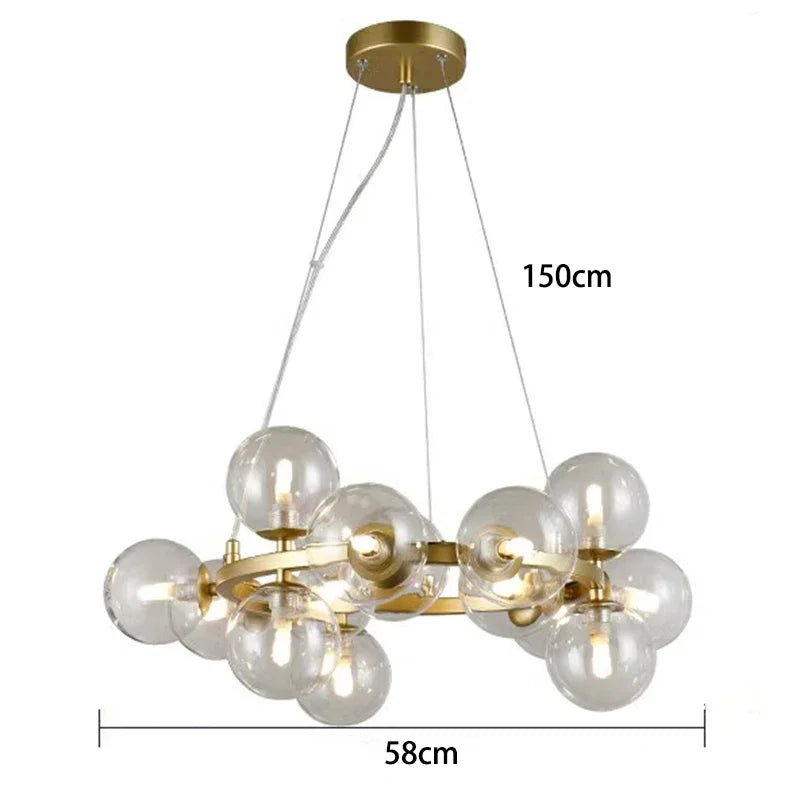 Sophie Glass Bubble Pendant Chandelier for Modern Living Spaces