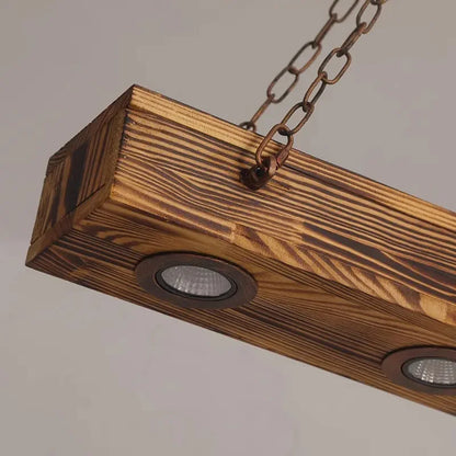Élodie Industrial Wood Beam Pendant Light