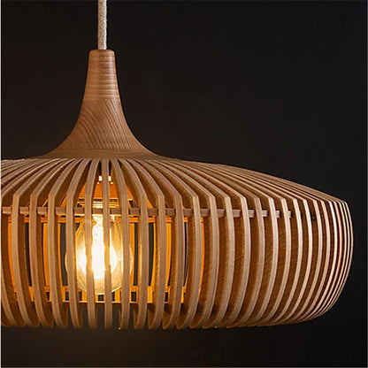 Suspension Elodie Wood Birdcage E27, pour salle à manger de style loft