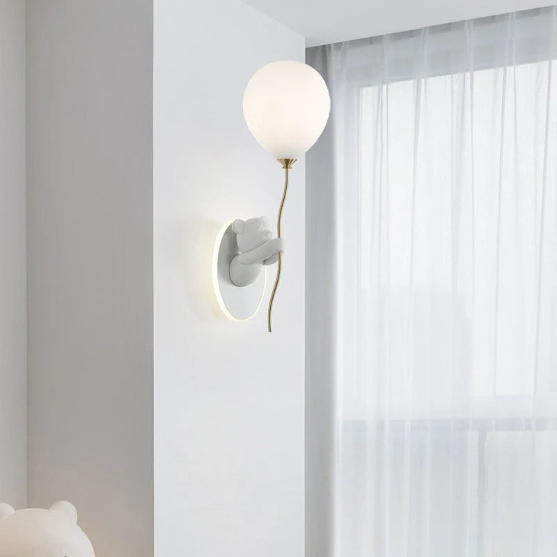 Chloé Balloon Bear LED Wall Lamp Kids Room Princess Style