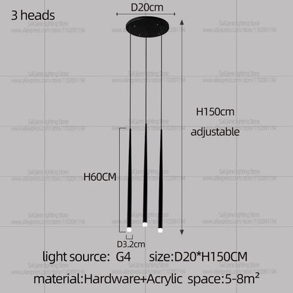 Camille Modern Cone LED Staircase Pendant Chandelier