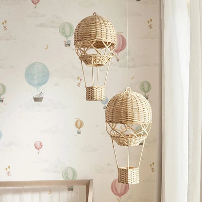 Décoration Suspendue Montgolfière en Rotin ÉLISE pour Enfants