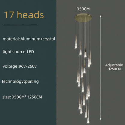 Lustre suspension Vivienne Crystal Staircase pour intérieurs de luxe