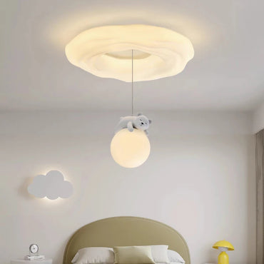 Amélie Nuage Ours Blanc Plafonnier LED Chambre Enfant Intensité Variable
