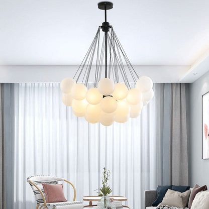 Inès Minimalist Frosted Globe Chandelier