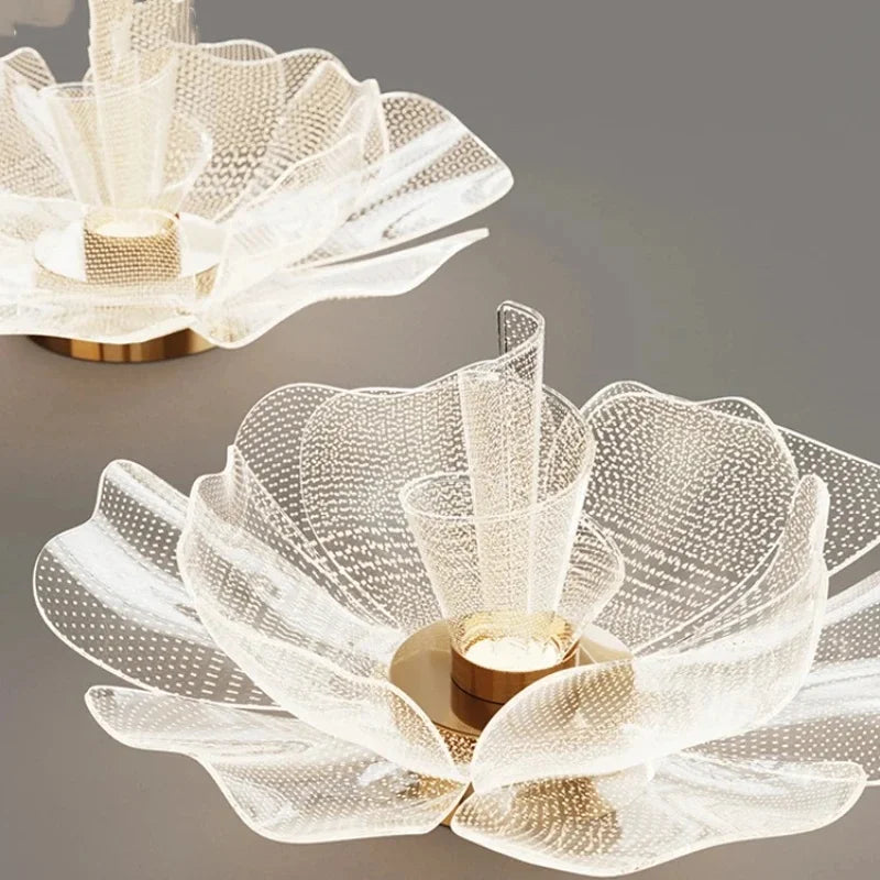Juliette Luxury Gold Flower Acrylic LED Ceiling Light