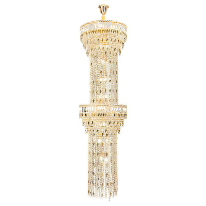 Long Lustre en Cristal Spirale Creux pour Escalier et Salon