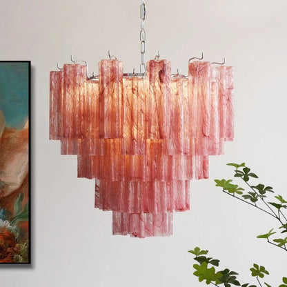 Pendentif Camille en verre de Murano rond, en cristal, luminaire vintage pour plafond