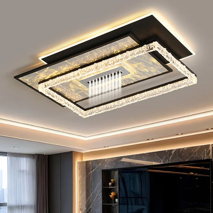 Nordic Crystal LED Ceiling Light – Modern Dimmable Flush Mount for Living Room & Bedroom