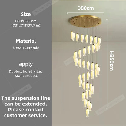 Amélie Suspension Minimaliste Céramique pour Escalier