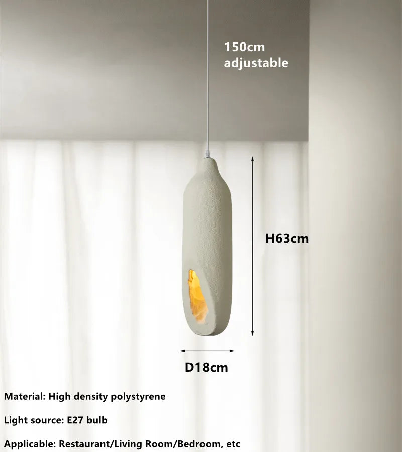 Amélie Wabi Sabi Suspension Ciment Lustre Minimaliste