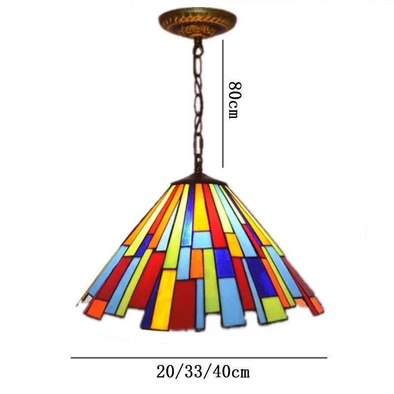 Colette Tiffany Suspension en Verre Coloré Méditerranéen