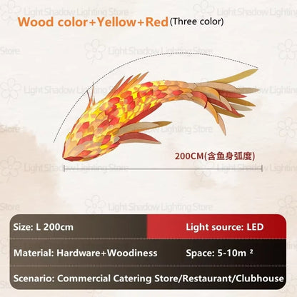 Decorative Fish Shaped Chandelier Pendant Light for Restaurant & Cafe Interiors