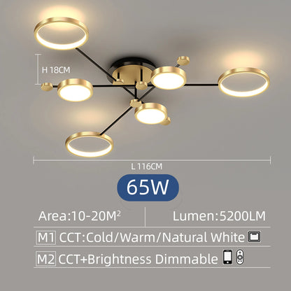 Plafonnier LED Auriane Nordic Gold Black