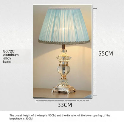 Lampe de table LED en cristal, style rétro, pour chambre à coucher et salon