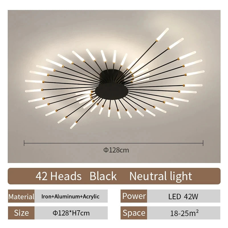 Celeste Nordic Fireworks LED Ceiling Chandelier for Modern Interiors