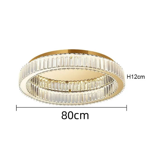 Juliette Modern Gold Crystal Round Ceiling Chandelier LED