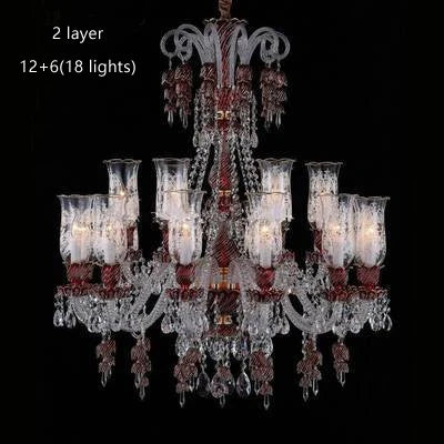 Long lustre en verre transparent pour salon et bureau