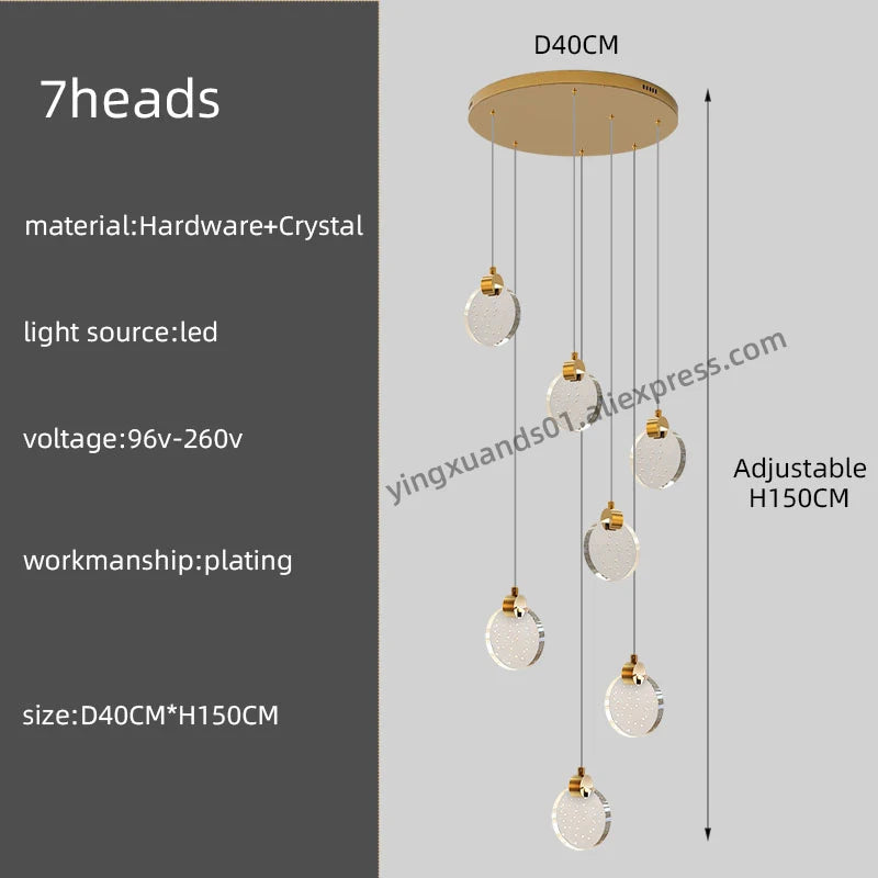 Anastasia Crystal Staircase Pendant Chandelier for Luxury Loft Spaces